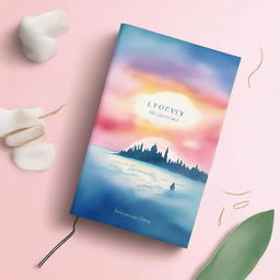 An A5 book cover for 'Poetry Travels the World with No Passport', featuring a soft watercolor background with a sunrise and sea, the title in elegant script, and faint silhouettes of world landmarks