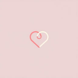 A minimalist logo design for a dating website, featuring simple geometric shapes and soft colors