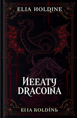 Create a mystical book cover for "Печать дракона" by Алия Холдинг, featuring a dark, enchanting atmosphere