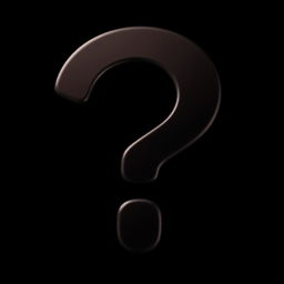 A large, bold question mark in the center of the image, set against a deep black background