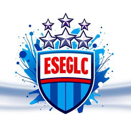 A vibrant depiction of the Esteghlal FC logo, showcasing three stars above the iconic blue shield emblem