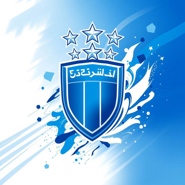 A vibrant depiction of the Esteghlal FC logo, showcasing three stars above the iconic blue shield emblem