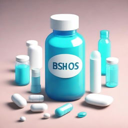 A high-quality digital art piece featuring a medical theme with a 'bshos' motif