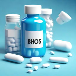 A high-quality digital art piece featuring a medical theme with a 'bshos' motif