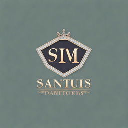 A high-quality 3D render illustration of a diamond-shaped logo, adorned with a regal crown and the words 'Santus Sanetorias' engraved at the top