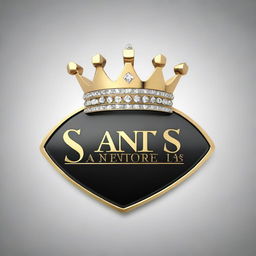 A high-quality 3D render illustration of a diamond-shaped logo, adorned with a regal crown and the words 'Santus Sanetorias' engraved at the top