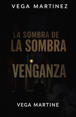 A dark and moody cover design for a novel titled "LA SOMBRA DE LA VENGANZA" by Vega Martinez