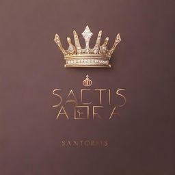 A high-quality 3D render illustration of a diamond-shaped logo, adorned with a regal crown and the words 'Santus Sanetorias' engraved at the top