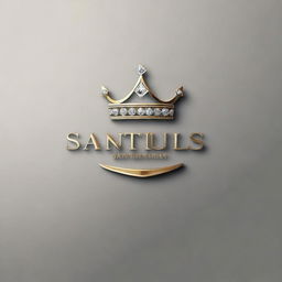 A high-quality 3D render illustration of a diamond-shaped logo, adorned with a regal crown and the words 'Santus Sanetorias' engraved at the top