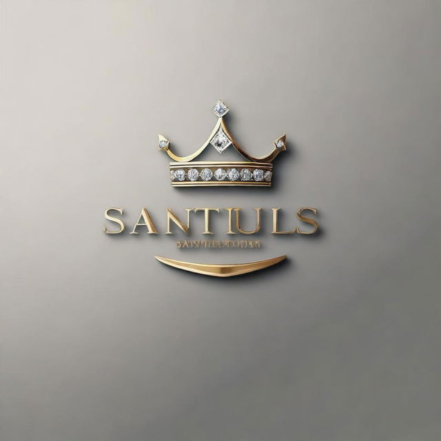 A high-quality 3D render illustration of a diamond-shaped logo, adorned with a regal crown and the words 'Santus Sanetorias' engraved at the top