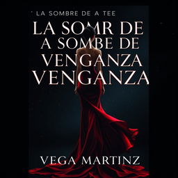 A stunning cover design depicting a slim woman viewed from behind, wearing a flowing long red dress that elegantly trails on the ground