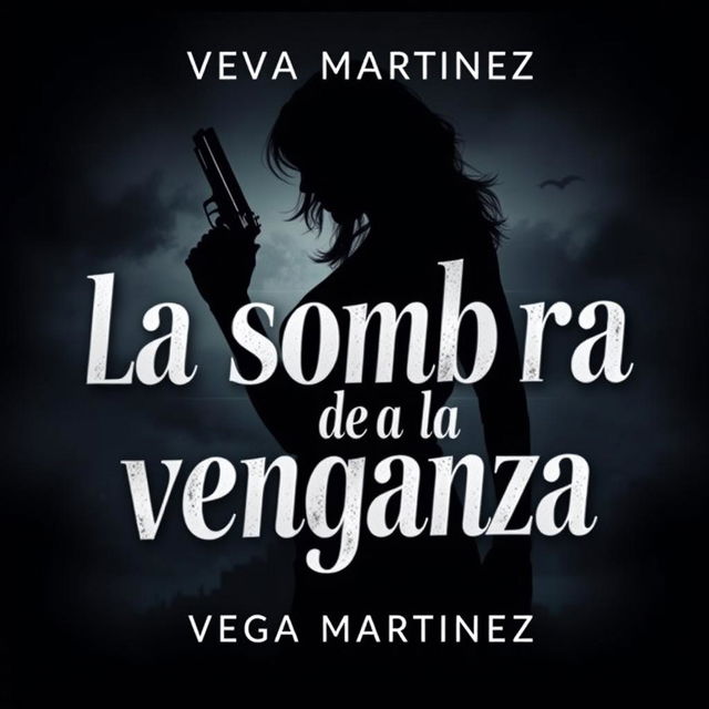 A dark, mafia-inspired cover design featuring the title "La sombra de la venganza" by Vega Martinez