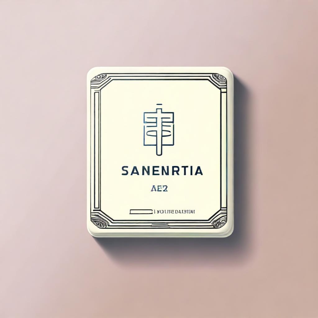 A high-quality digital art illustration of a medicine tablet with the word 'Sanetorias' engraved on it