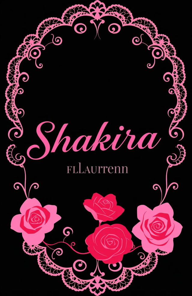 A novel cover design for a coquette aesthetic featuring a blend of black, pink, and red colors