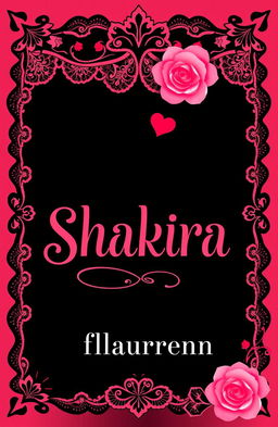 A novel cover design for a coquette aesthetic featuring a blend of black, pink, and red colors