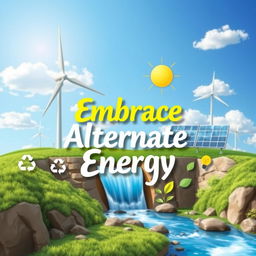 A vibrant poster showcasing alternative energy sources