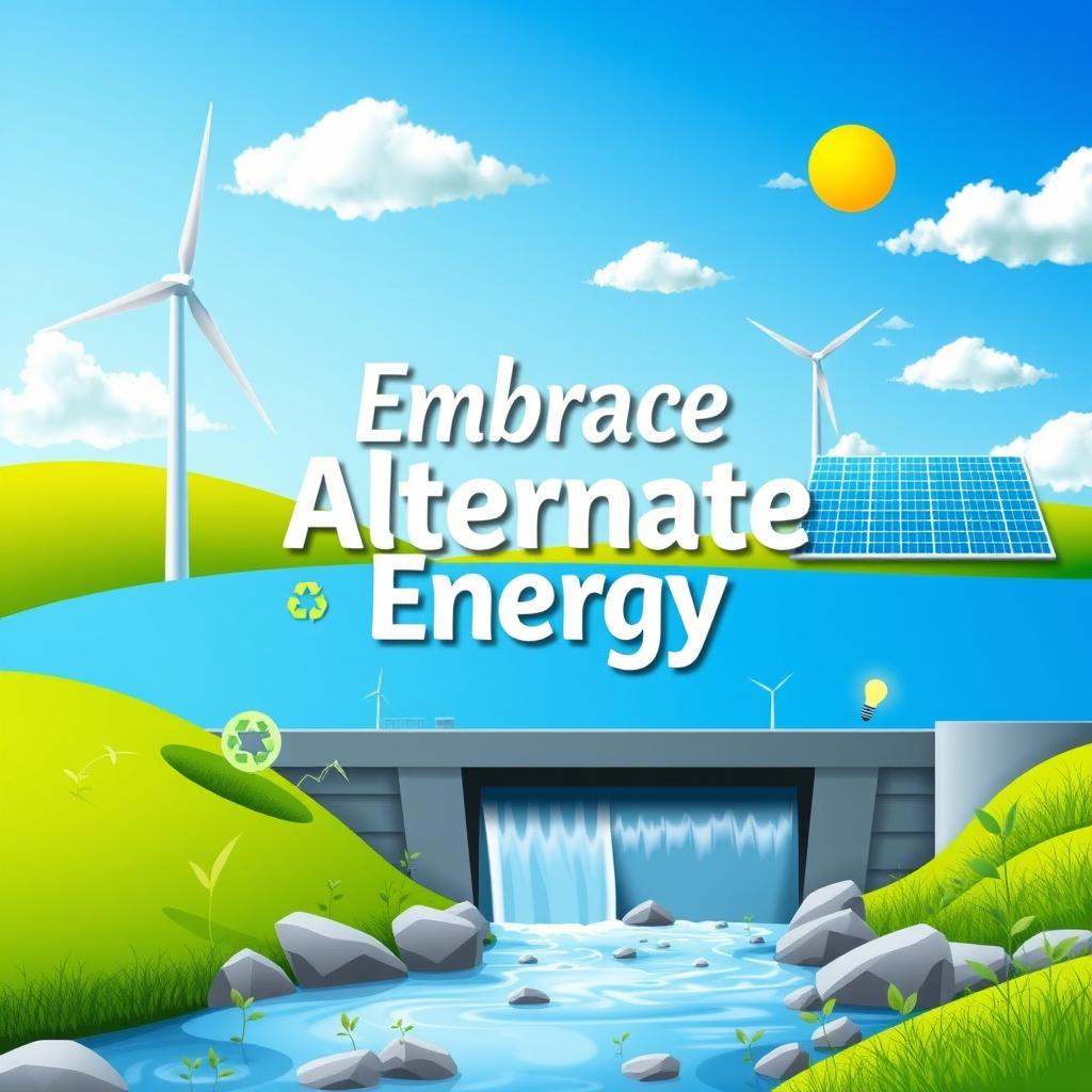 A vibrant poster showcasing alternative energy sources