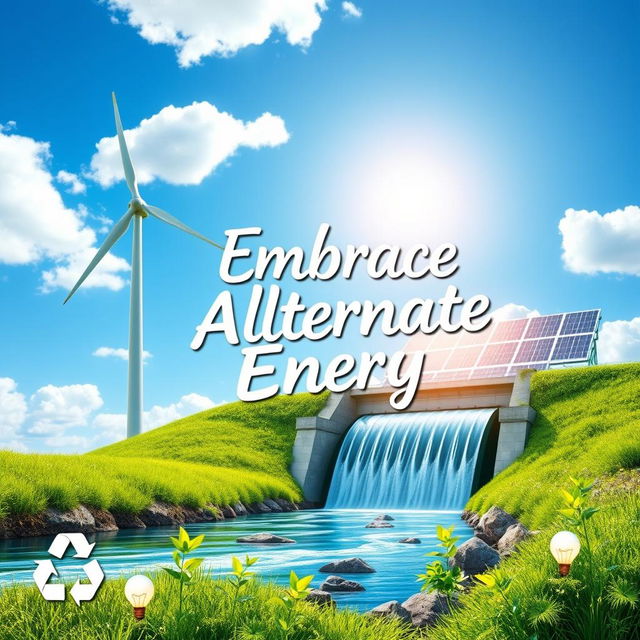 A vibrant poster showcasing alternative energy sources