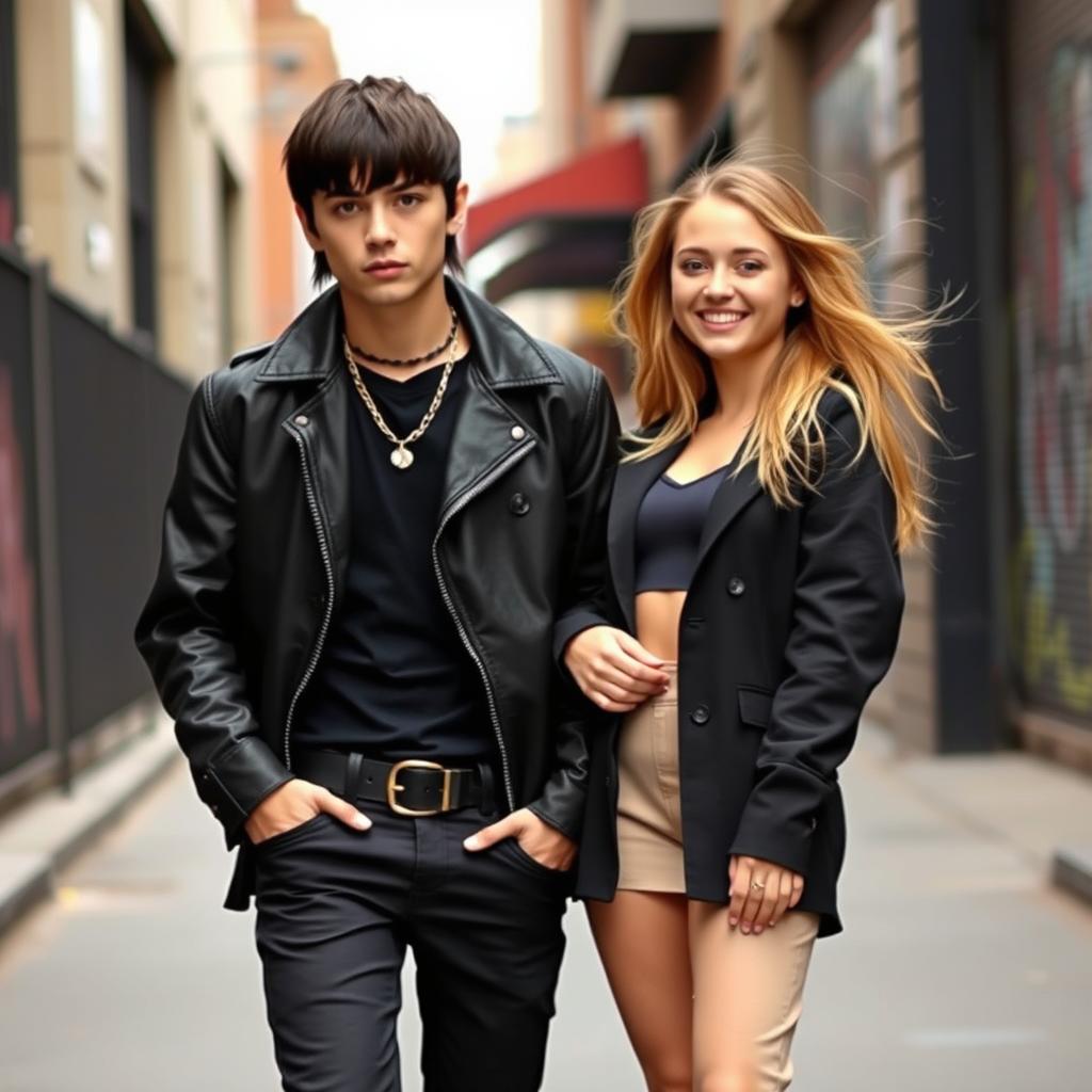 A young man standing confidently like a gangster, with an intense expression