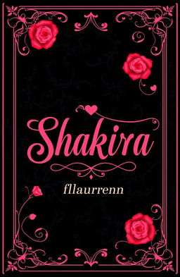 A novel cover with coquette aesthetic, featuring a blend of black, pink, and red colors