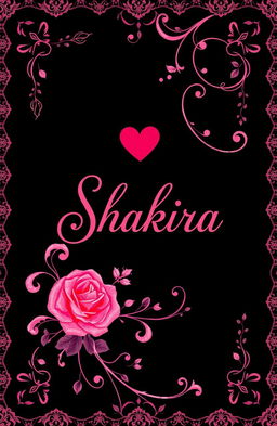 A novel cover with coquette aesthetic, featuring a blend of black, pink, and red colors