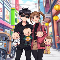 An anime-style illustration of a young man and woman in their late 20s standing together