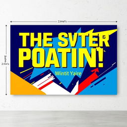 A striking poster design measuring 2 meters by 3 meters, featuring a vibrant and eye-catching composition