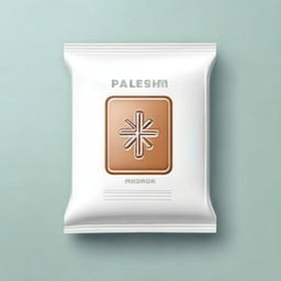 A high-quality digital art illustration of a medicine sachet with the words 'Paleboski Polembo' embossed on it, placed on a simple table