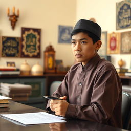 A student informing the madrasah authority about their absence due to illness or another serious reason