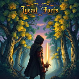 An engaging and captivating book cover design, featuring an intricate fantasy world