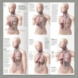 A detailed and instructive digital art piece divided into several panels, each representing a different step in the CPR process