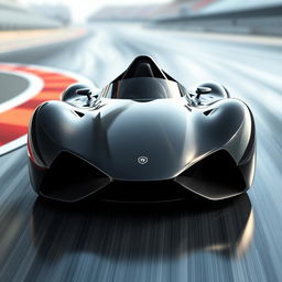 A large, sleek, and aerodynamically designed single-seater car made entirely of carbon fiber