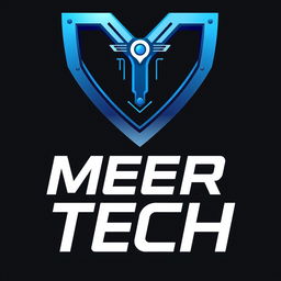 A sleek and modern logo design for a technology company named "Meer Tech"
