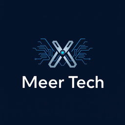 A sleek and modern logo design for a technology company named "Meer Tech"