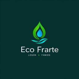 A beautifully designed logo for an eco-friendly brand, featuring a stylized leaf and water droplet intertwined, symbolizing nature and sustainability