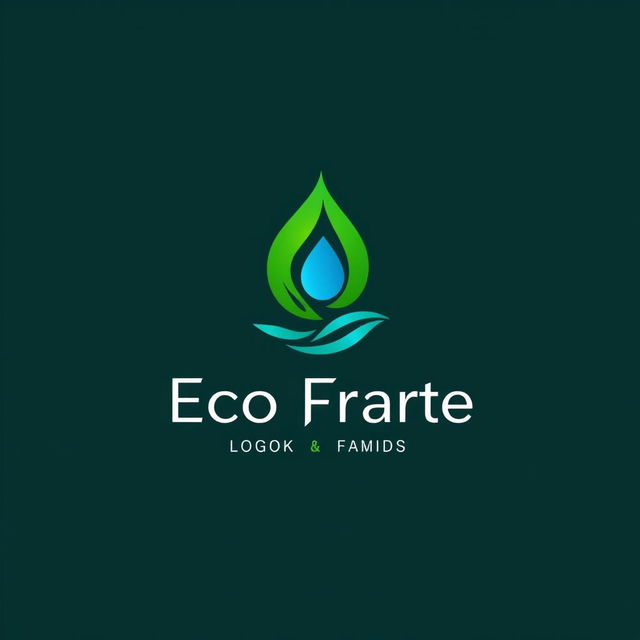 A beautifully designed logo for an eco-friendly brand, featuring a stylized leaf and water droplet intertwined, symbolizing nature and sustainability