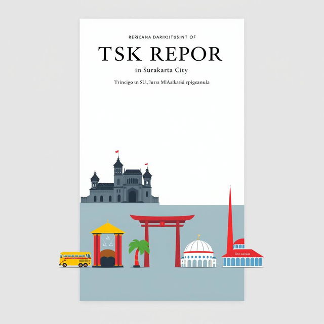 An A4-sized book cover for a task report on spatial structure reviewing the RDTR (Rencana Detail Tata Ruang) of Surakarta City