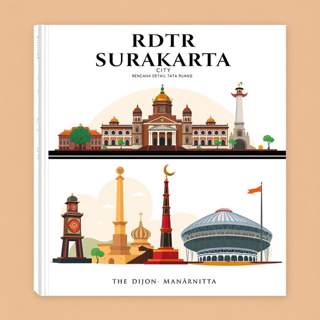 A book cover design for a review of the RDTR (Rencana Detail Tata Ruang) of Surakarta City