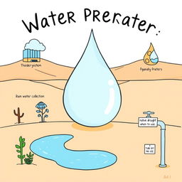 A simple and easy-to-draw poster illustrating the significance of water preservation