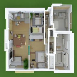 Design a room of size 10 x 22 featuring a combined living room and bedroom in an area of 10 x 15, and a bathroom measuring 6 x 4.