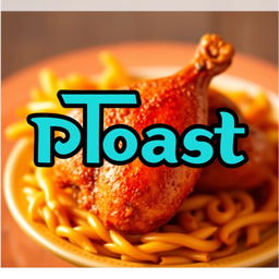A vibrant and eye-catching Facebook profile image featuring a bold and artistic representation of the Bengali letter 'মুরগী' creatively intertwined with the word 'Roast'