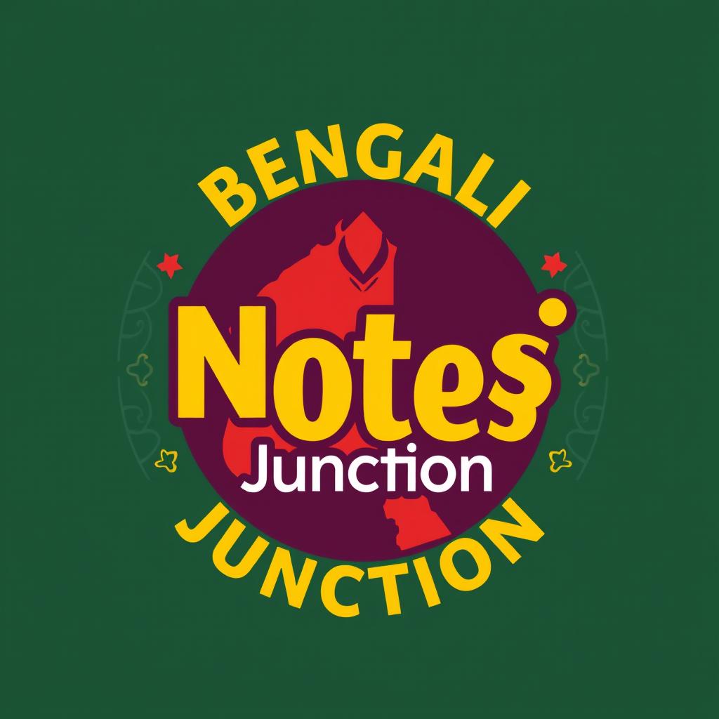 A vibrant and creative logo for a study group titled 'Bengali Notes Junction'