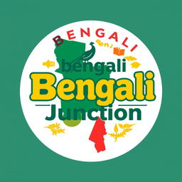 A vibrant and creative logo for a study group titled 'Bengali Notes Junction'