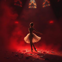 In the crimson light of a fading day, a ballerina named Lilith, lost in the labyrinths of fate, is showcased at a cruel auction
