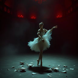 In the crimson light of a fading day, ballerina Lilith is cruelly displayed at a harsh auction, trapped in the labyrinths of fate
