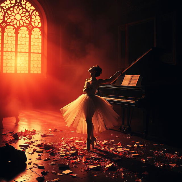 In the crimson light of a fading day, ballerina Lilith is displayed at a brutal auction, lost in the labyrinths of fate