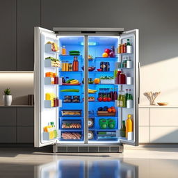 A visually striking refrigerator design, showcasing a sleek and modern exterior with an ultra-chic stainless steel finish