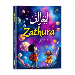 A beautifully illustrated cover design for a fantasy book titled 'زاثورا' (Zathura in Arabic)