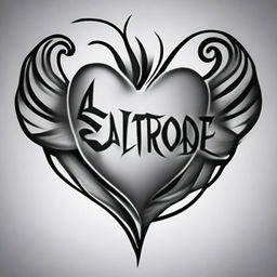 A high-quality digital art of a heart tattoo design with the word 'Salesforce' scripted elegantly inside