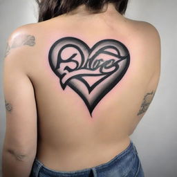 A high-quality digital art of a heart tattoo design with the word 'Salesforce' scripted elegantly inside